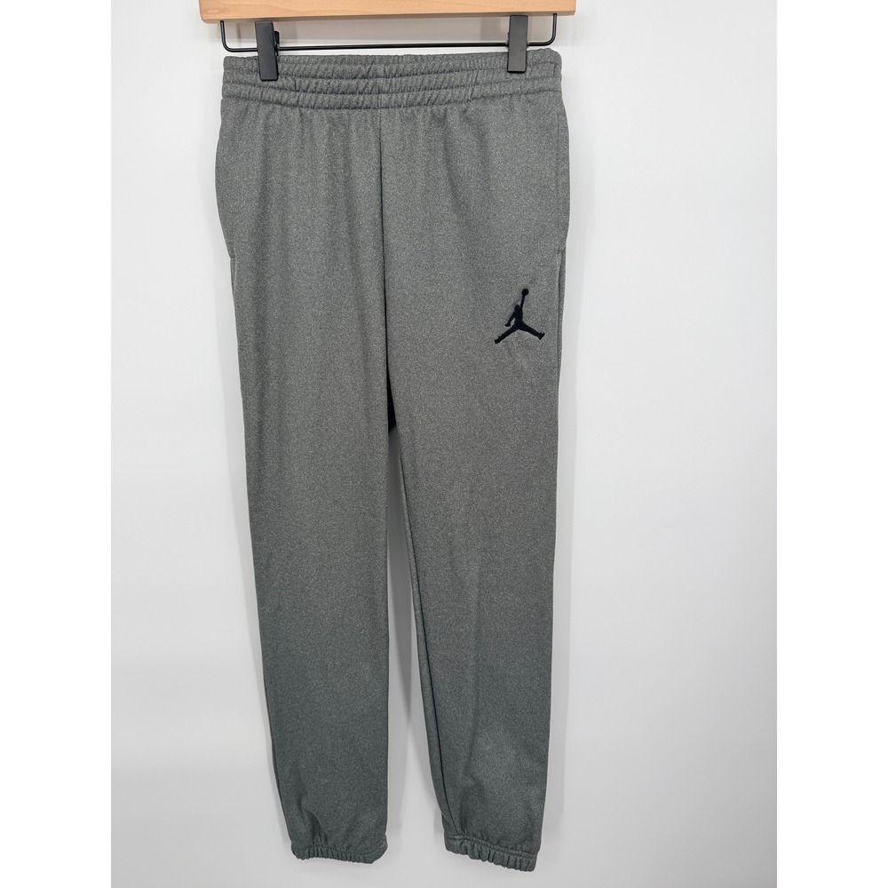 Jordan Jogger Pants Kids Size Large 12-13 Gray Excellent Dri-FIT Fleece Jumpman